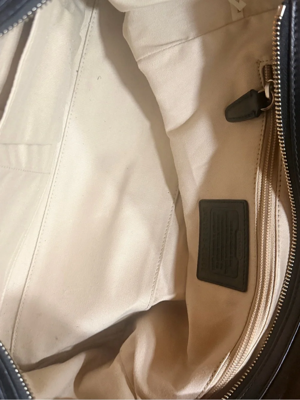 Coach Legacy Two-Tone Chelsea Leather Carryall Bag Mushroom Black 25805